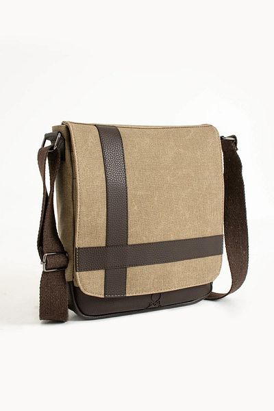 By Hakan Mega 417 UNISEX - Платнена чанта за през рамо, Чанта за през рамо CAMEL-BROWN