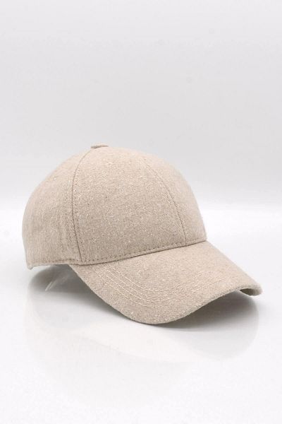Külah Women's Beige Woolen Winter Baseball Cap Hat