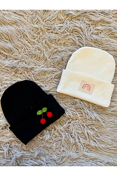 enes baby 2li paket esnek ribana  kirazlı etiketli bere