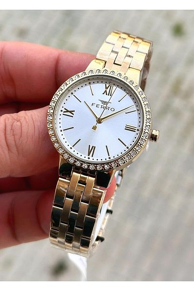 FERRO Waterproof Steel Case Steel Cord Women's Wristwatch