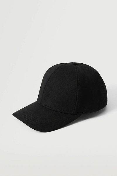 Külah Women's Black Wool Winter Baseball Cap Hat
