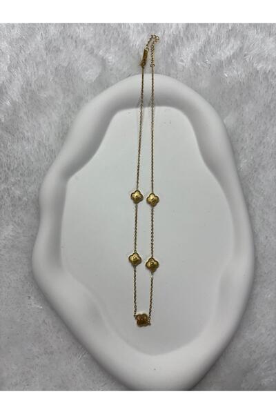 stainles steel قلادة فان كليف من الفولاذ على شكل البرسيم الصغير للنساء