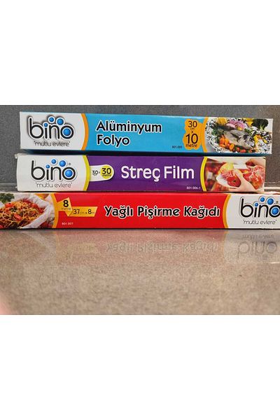 Lider MAGNESİA Stretch Film+ Oil Cooking Paper+Aluminum Foil 3-Piece Economic Kitchen Set