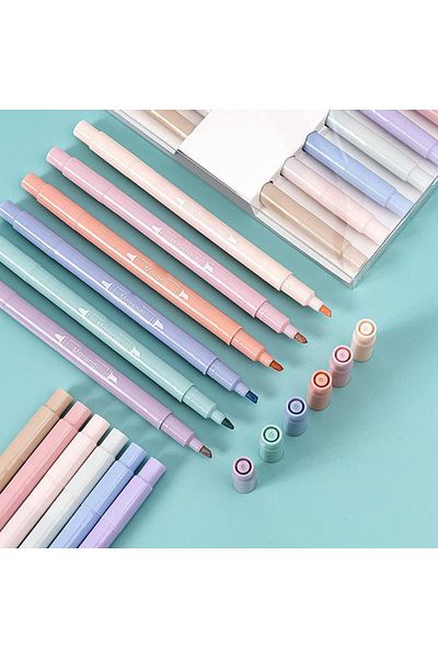 EyER Shoping Ultra Soft Double Sided Pastel Colors Roller 6-Piece Highlighter Set
