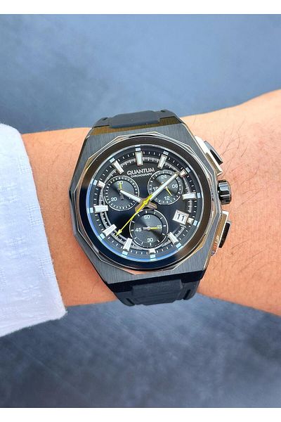 Quantum Men's Wristwatch - Steel Case and Silicone Cord