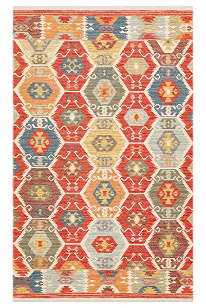Eko Halı NOMAD NMD 06 RED Yıkanabilir, Çift Taraflı Kullanıma Uygun Yumuşak T...