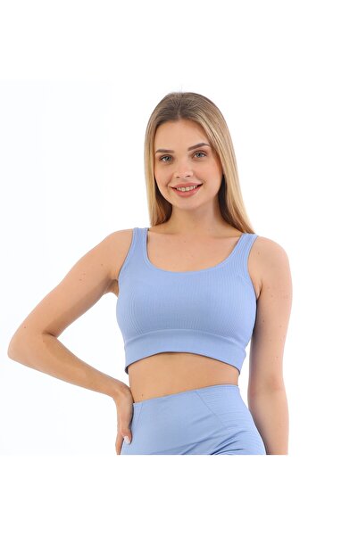 WAHSHE بلوزة قصيرة مضلعة بدون خياطة