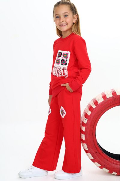 ARS KİDS Süzene Embroidery 100% Cotton Bottom Top Suit
