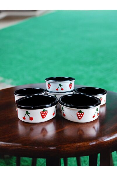 qtahya homes queen of kütahya وعاء للوجبات الخفيفة بالكرز 6 قطع بنمط منقوش من السيراميك الكوتاهياني