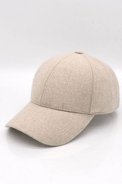 Külah Women's Beige Woolen Winter Baseball Cap Hat