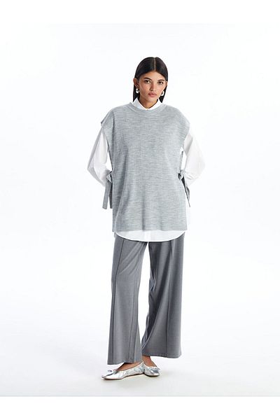 LC Waikiki Lcw Women's Crew Neck Plain Knitwear Sweater