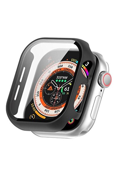Mi7a Apple Watch Series 10 Uyumlu 46 mm Ekran Koruyucu Kılıf Siyah