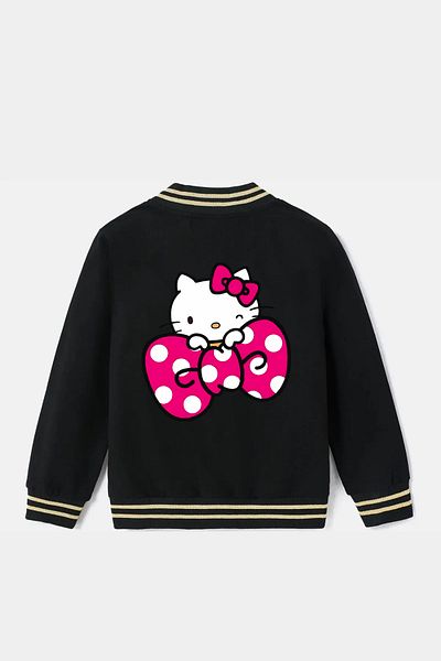 FEEL STYLE Детско колежанско яке с щампа Hello Kitty отпред и отзад