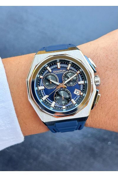 Quantum Men's Wristwatch - Steel Case and Silicone Cord