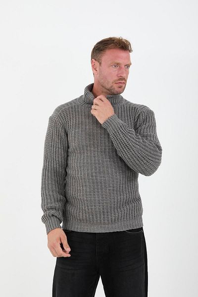 Valiberta Nopenli Ribbed Knitted Fisherman Sweater - Smoked