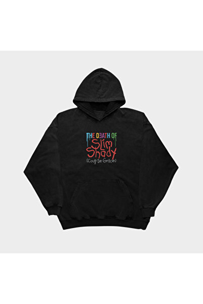 SVART WEAR Hanorac oversize negru cu design The Death of Slim Shady