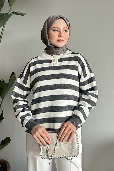 InStyle Skirt Buttoned Anthracite Knitwear Tunic