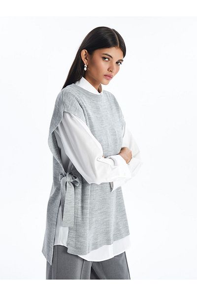 LC Waikiki Lcw Women's Crew Neck Plain Knitwear Sweater