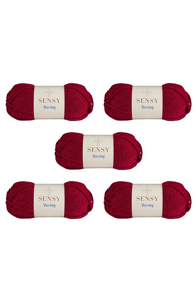 SENSY Roving Hand Knitted 5 Pieces Thread Scarf - Beret, Sweater, Poncho and Cardigan Thread