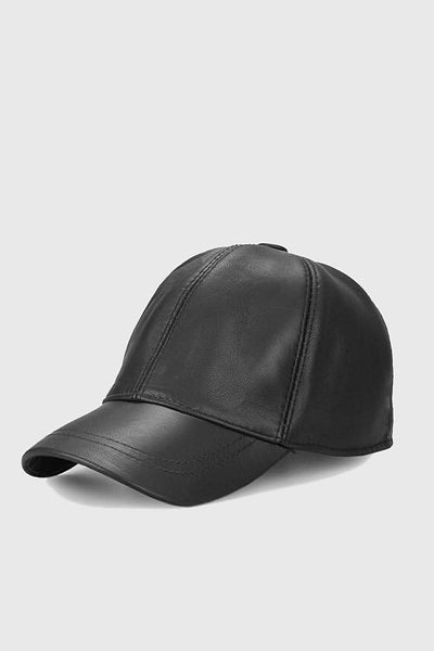 Külah Women's Real Leather Black Hat