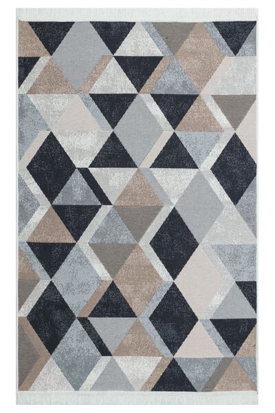 Eko Halı ARYA AR 10 BEIGE BLACK Yıkanabilir Çift Taraflı Modern Desenli Dokum...