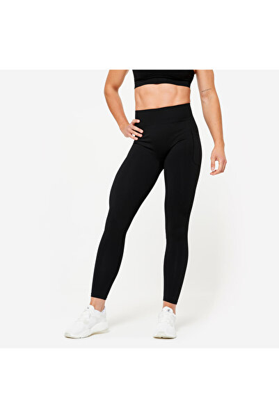 Decathlon Domyos Kadın Push Up Etkili Spor Taytı - Yüksek Belli - Siyah