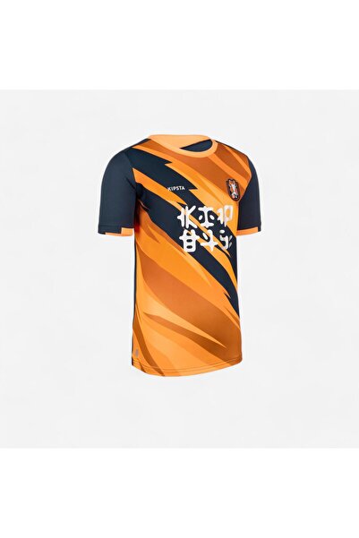 Decathlon Kipsta Çocuk Futbol Forması - Kaplan Desenli - Turuncu/Mavi - Kids