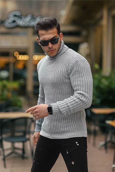 Valiberta Nopenli Wick Knitted Fisherman Sweater - Light grey