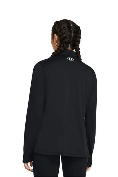 Under Armour Black-White Women's Sweatshirt - Long Sleeve, Zippered, Logo 1384224 -001