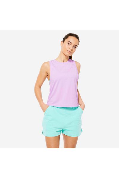 Decathlon Domyos Women's Lilac Crop Top Tank Top - Fitness Light Training