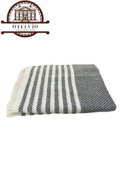 OTELVIO Knitted Patterned Fringed Single Pique 170x220 cm