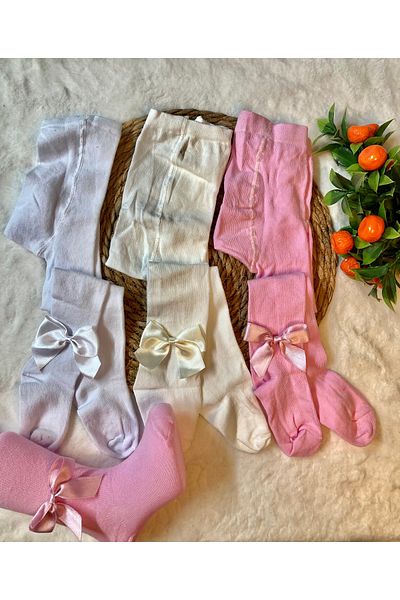 ESES BEBE Памучни чорапогащници за момичета с 3 бр