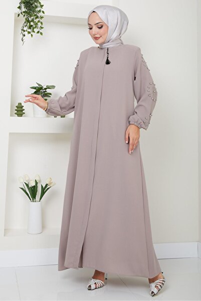 SENSTIL Beige Ferace - Stone Detailed and Pearled Ss2494