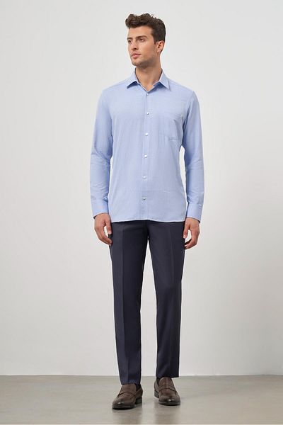 İmza Cămașă albastră Classic Comfort Fit - mânecă lungă, Dobby, 041 Hard Guler 1004245157