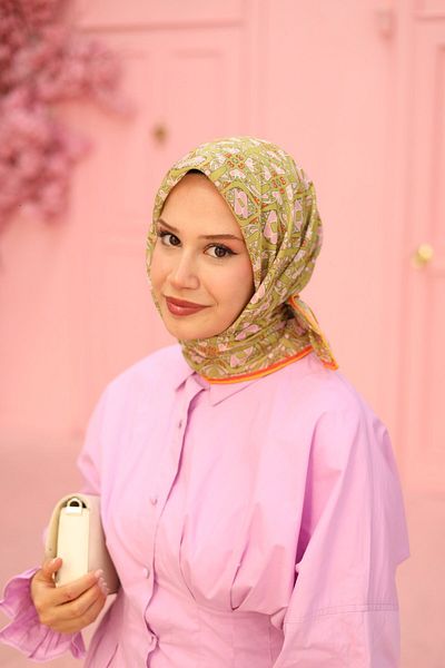 Silk Home Μαλακό βαμβακερό κασκόλ με σχέδιο κιλίμ