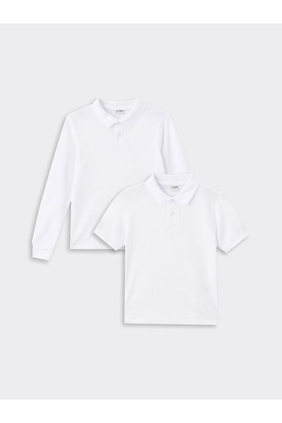 LC Waikiki Polo Collar Basic Boy's T-Shirt 2-Piece