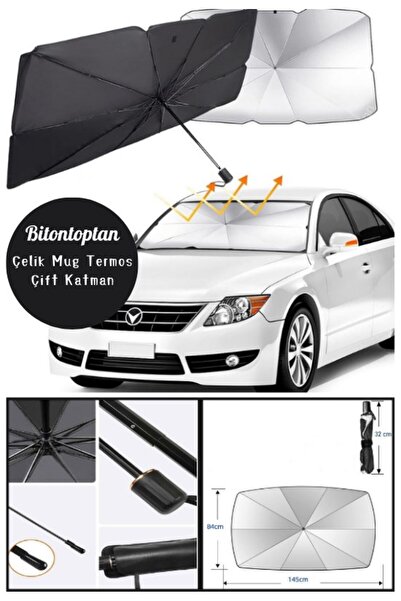 HediyeFilesi مظلة شمسية للزجاج الأمامي للسيارة، مظلة شمسية لجميع السيارات الخاصة