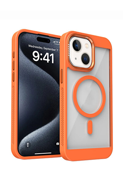 OSG iPhone 15 Uyumlu Magsafe Destekli Kamera Koruma Çerçeveli Darbe Emici Ult...