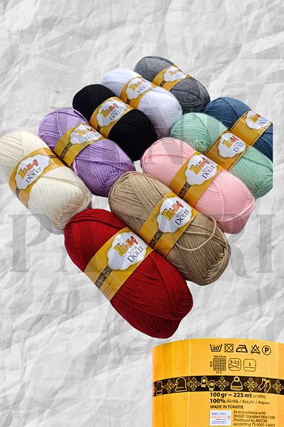 Kent Pazarı 10 τεμάχια Baby νήματα -225m 100gr Μικτό χρώμα Μποτάκια Σετ νήματα Κασκόλ