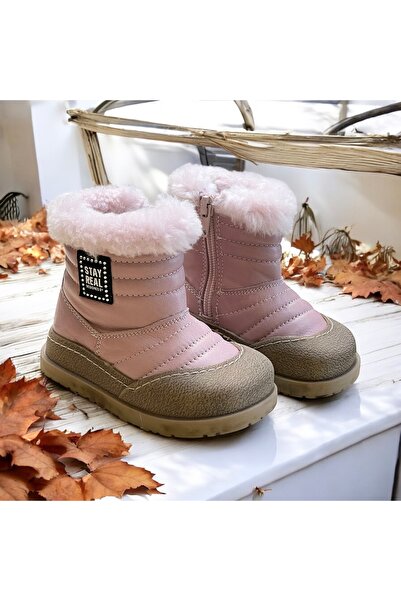 HAPPY WALK Hakiki Deri Kürklü Kışlık Çocuk Bot