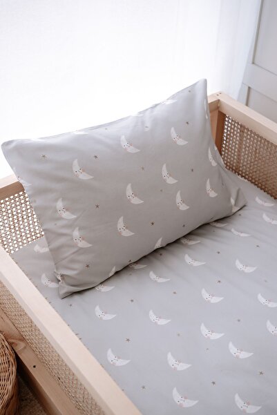 NOU طقم غطاء لحاف مونتيسوري عضوي من ليتل مون (100x200) - أقمار صغيرة