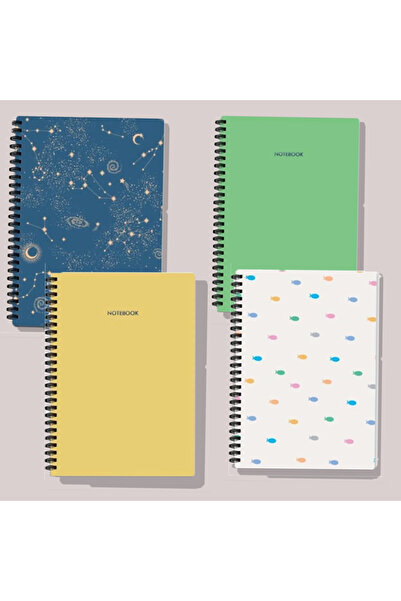 AYTAÇ PLUS A5 4'lü Spiralli Çizgili Okul Defter Seti 13,5x19,5 Cm 64 Yaprak Karton Kapak Notebook