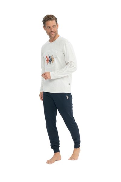 U.S. Polo Assn. Πόλο Ασν. Ανδρικό Σετ Πιτζάμες με Στρογγυλό Γιακά Ελαστικό Πόδι 11025K.Z1.E8.T.8AGR.3.OUP2.023JMSLKE