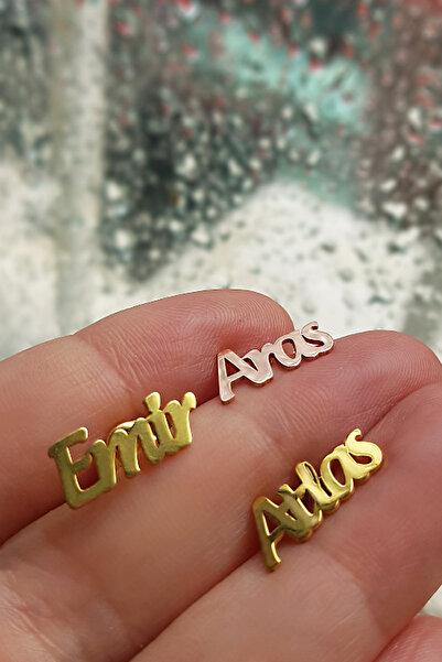 VAOOV 925 Ayar Gümüş Kişiye Özel Lazer Kesim Isimli Küpe