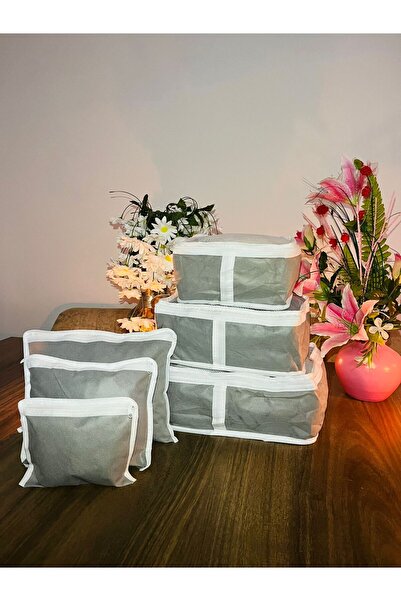 ALERİA CONCEPT Σετ οργάνωσης βαλίτσας 6 τεμαχίων με γκρι σχέδιο - Organizer ε...