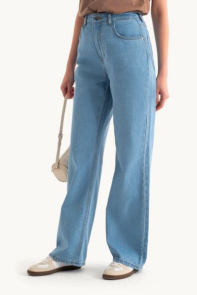 Hiccup Pantaloni din denim cu talie înaltă cu picioare drepte