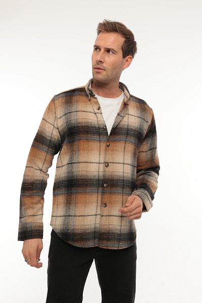 Miron Πουκάμισο Kamel Black Check Regular Fit Lumberjack - 2449