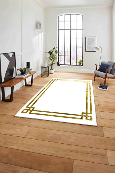 Napoli Home Çerçeveli Geçişli Çizgi Detaylı Yıkanabilir Kaymaz Taban Yolluk M...