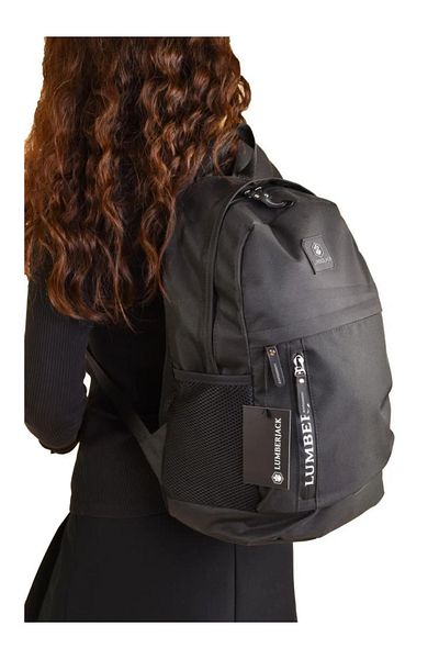 lumberjack Black Unisex Backpack School and Daily Use Fabric with Waterproof Devication.