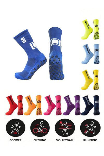 Shuttle Park Unisex μπλε αντιολισθητικές κάλτσες Αντιολισθητική σόλα πετσέτας σιλικόνης χωρίς ραφή Match Pro Athlete κάλτσες